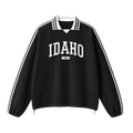 Collection 4 Idaho Contrast Striped Lapel Collar Sweatshirt - Black front