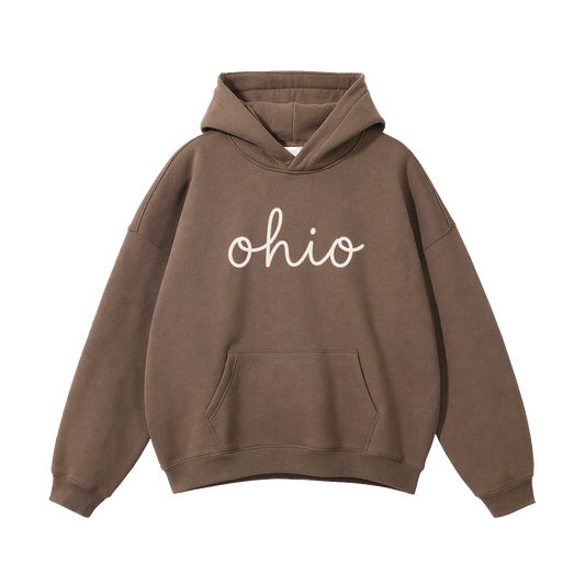 Collection 3 Ohio Oversize Fleeced Hoodie - Brown front