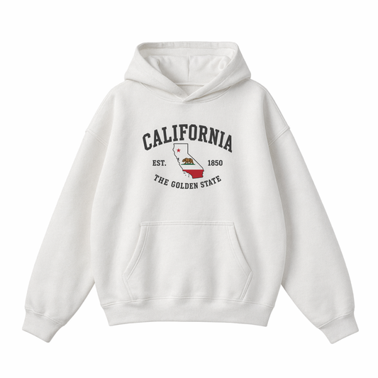 Collection 8 California Oversize Fleeced Hoodie - White front