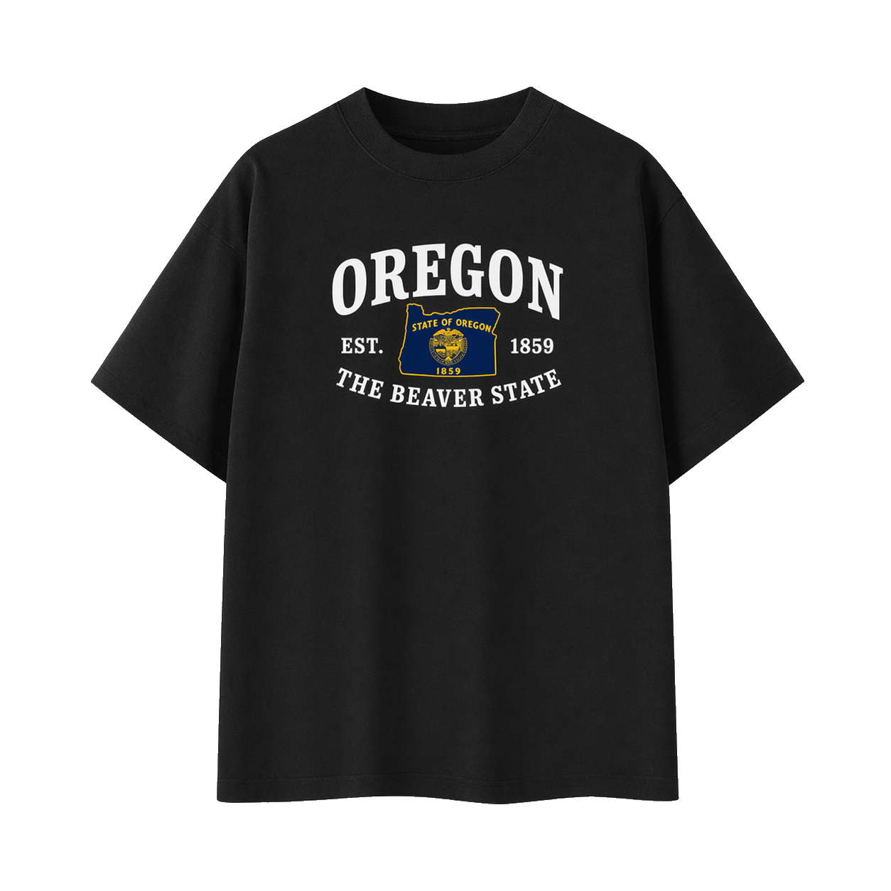 Collection 8 Oregon Essential Cotton T-Shirt - Black front