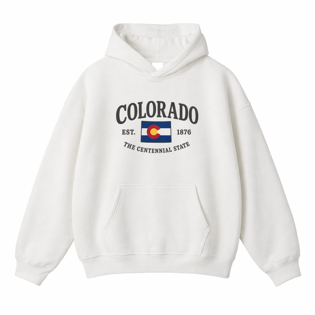 Collection 8 Colorado Oversize Fleeced Hoodie - White front