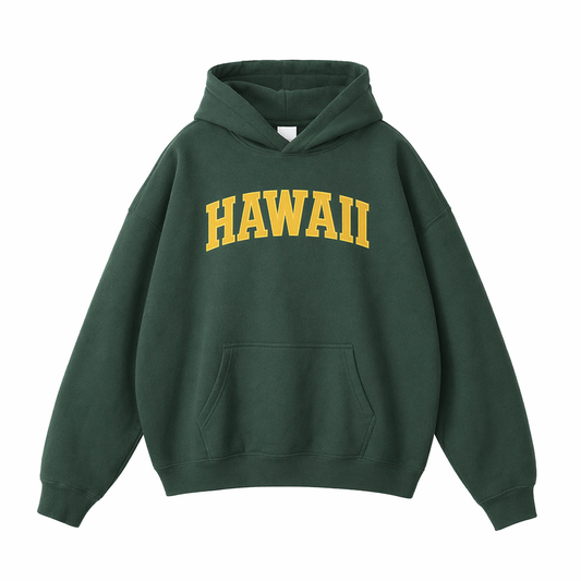 Collection 1 Hawaii Oversize Fleeced Hoodie - Eden Green front