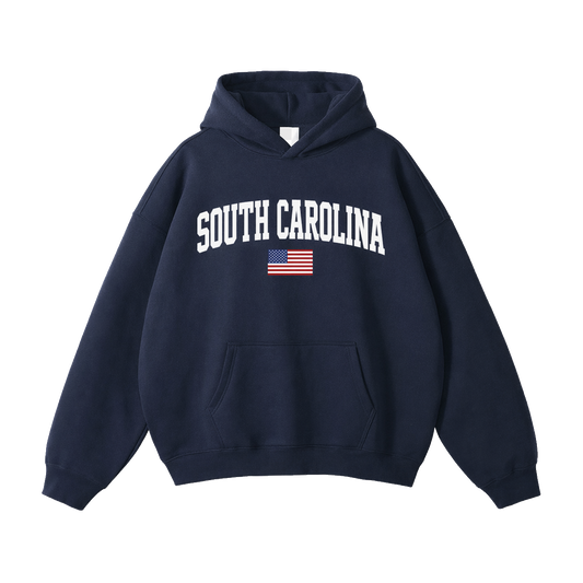 Collection 2 South Carolina Oversize Fleeced Hoodie - Navy Blue front