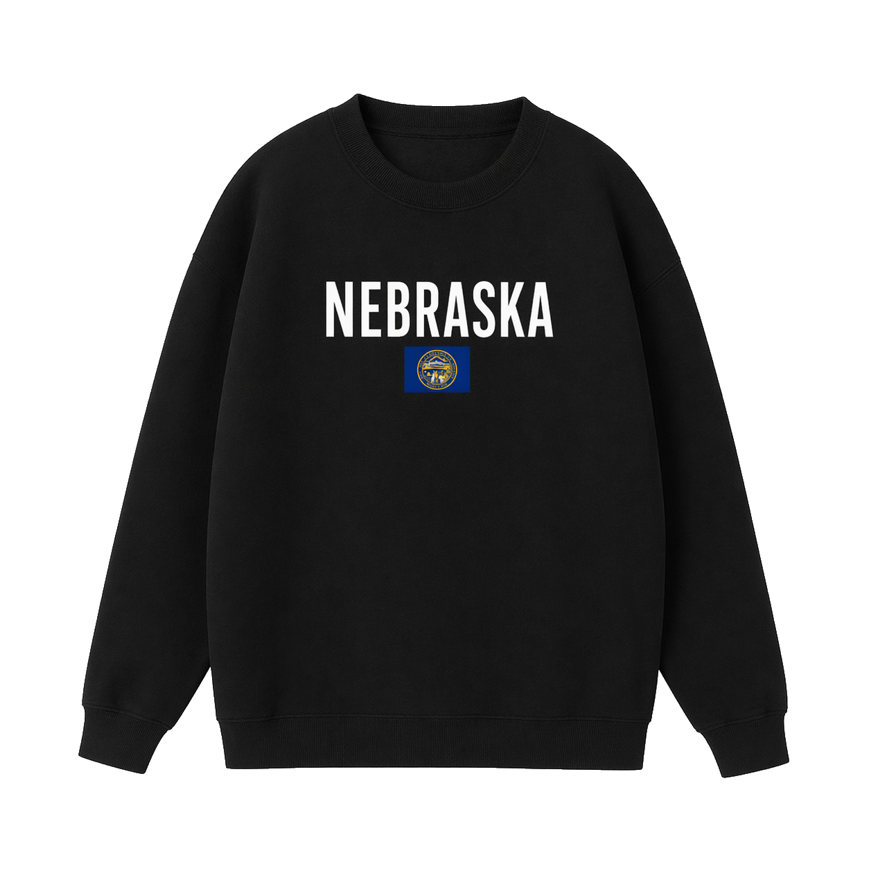 Collection 7 Nebraska Essential Heavyweight Crewneck Sweatshirt - Black front