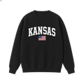 Collection 2 Kansas Essential Heavyweight Crewneck Sweatshirt - Black front