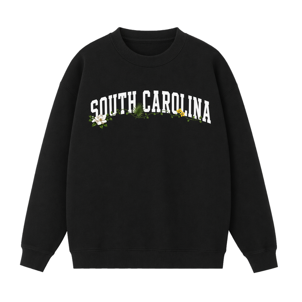 Collection 10 South Carolina Essential Heavyweight Crewneck Sweatshirt - Black front