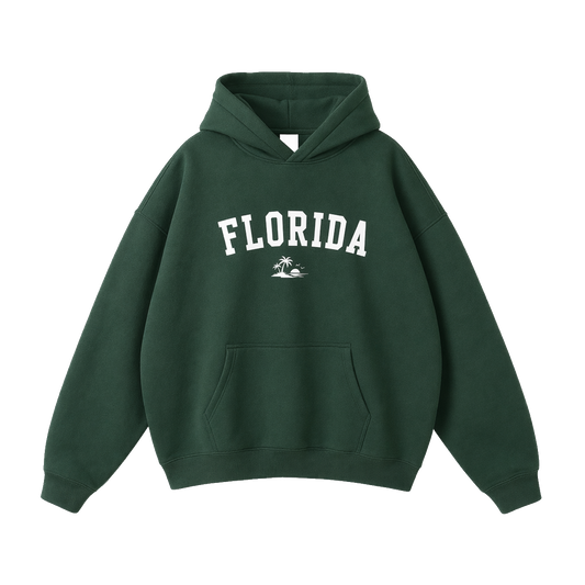 Collection 9 Florida Oversize Fleeced Hoodie - Eden Green front