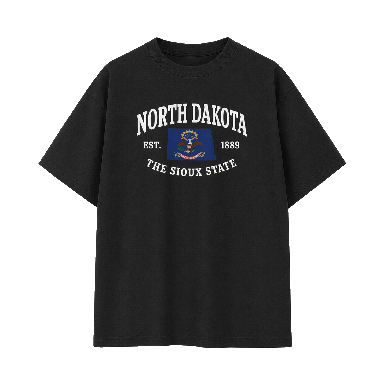 Collection 8 North Dakota Essential Cotton T-Shirt - Black front