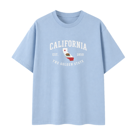 Collection 8 California Essential Cotton T-Shirt - Light Blue front