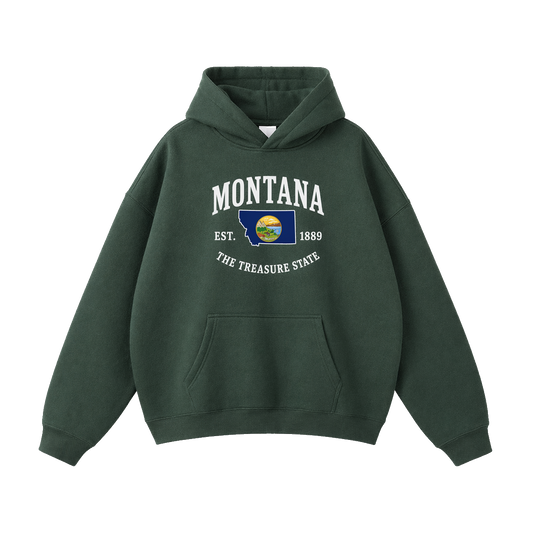 Collection 8 Montana Oversize Fleeced Hoodie - Eden Green front