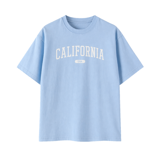 Collection 4 California Essential Cotton T-Shirt - Light Blue front