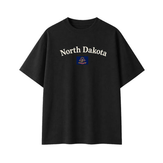 Collection 6 North Dakota Essential Cotton T-Shirt - Black front