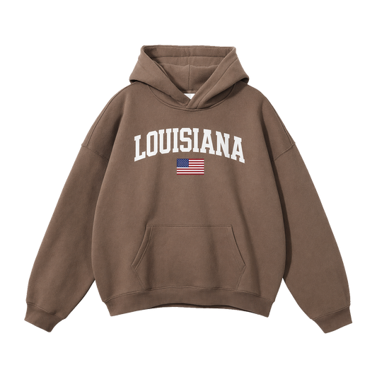 Collection 2 Louisiana Oversize Fleeced Hoodie - Brown front