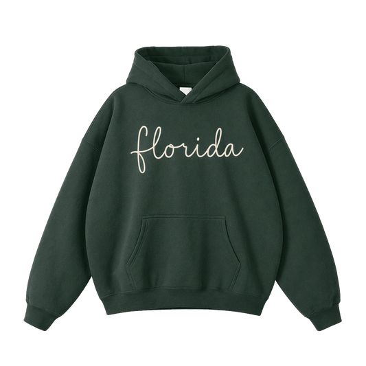 Collection 3 Florida Oversize Fleeced Hoodie - Eden Green front