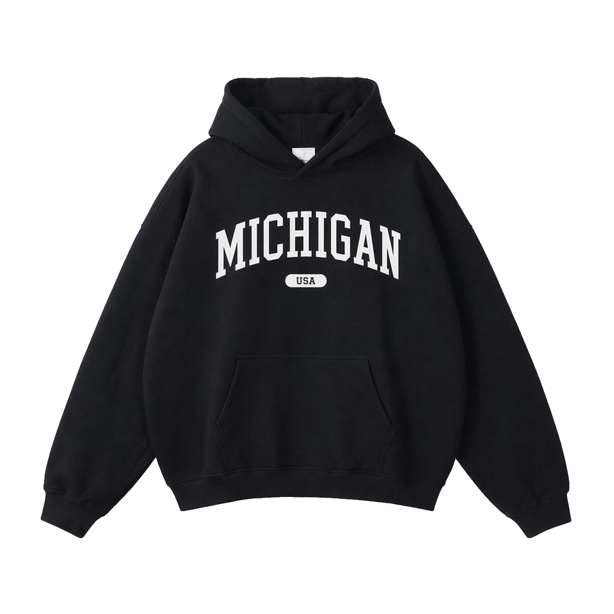 Collection 4 Michigan Oversize Fleeced Hoodie - Black front