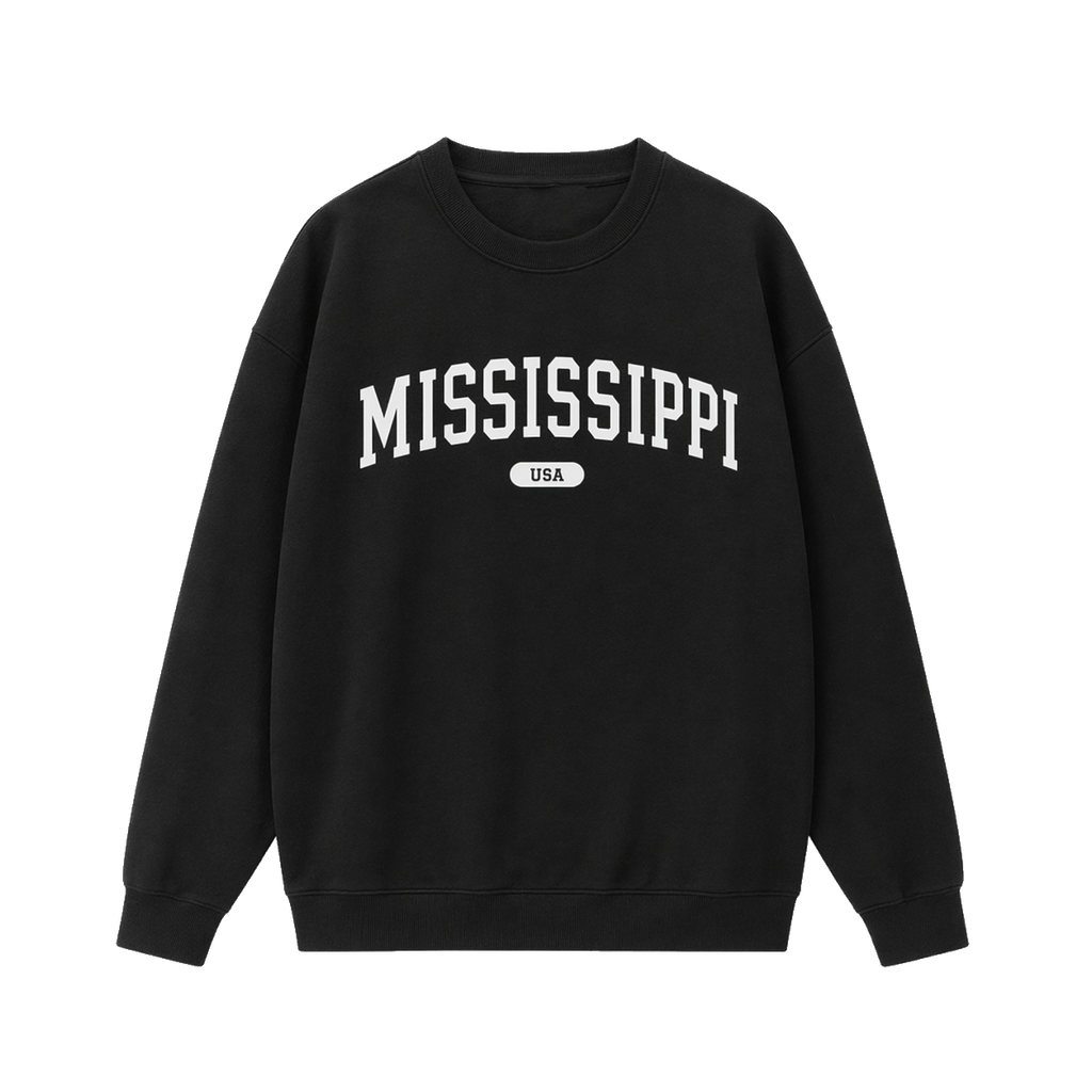 Collection 4 Mississippi Essential Heavyweight Crewneck Sweatshirt - Black front