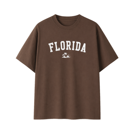 Collection 9 Florida Essential Cotton T-Shirt - Coffee front