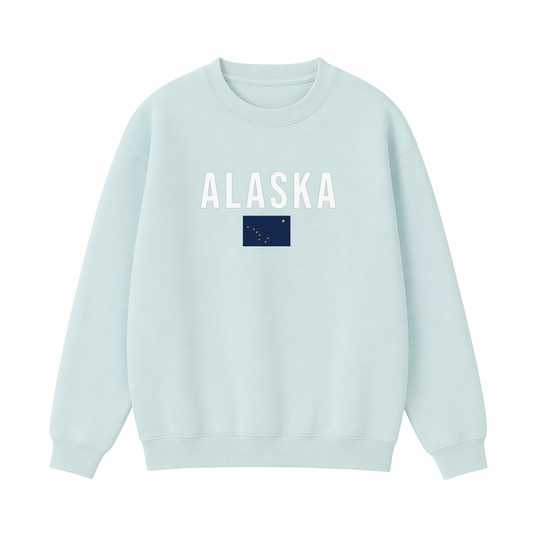 Collection 7 Alaska Essential Heavyweight Crewneck Sweatshirt - Water Blue front