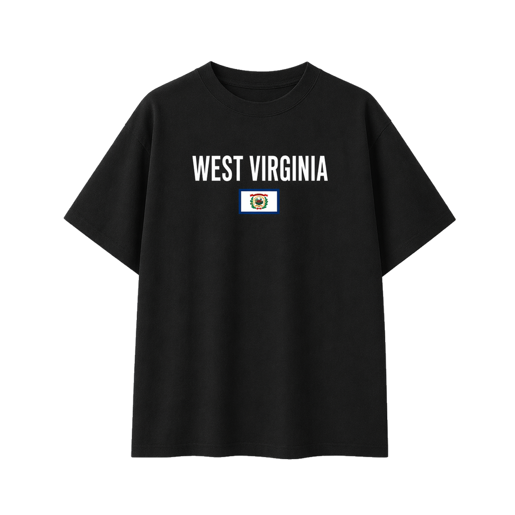 Collection 7 West Virginia Essential Cotton T-Shirt - Black front
