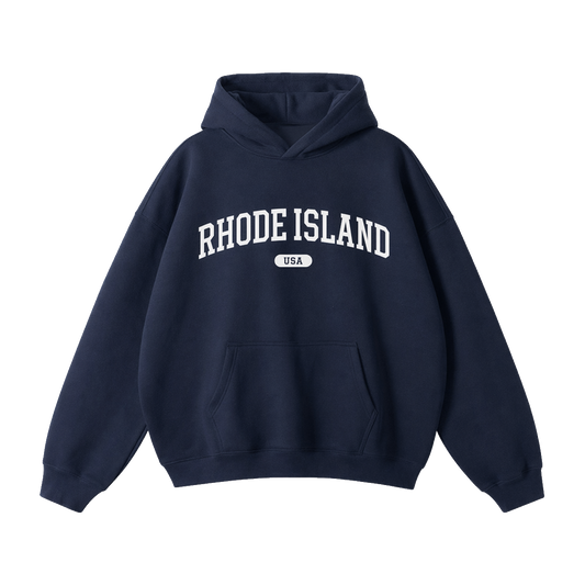 Collection 4 Rhode Island Oversize Fleeced Hoodie - Navy Blue front