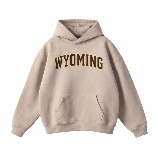 Collection 1 Wyoming Oversize Fleeced Hoodie - Gray Apricot front