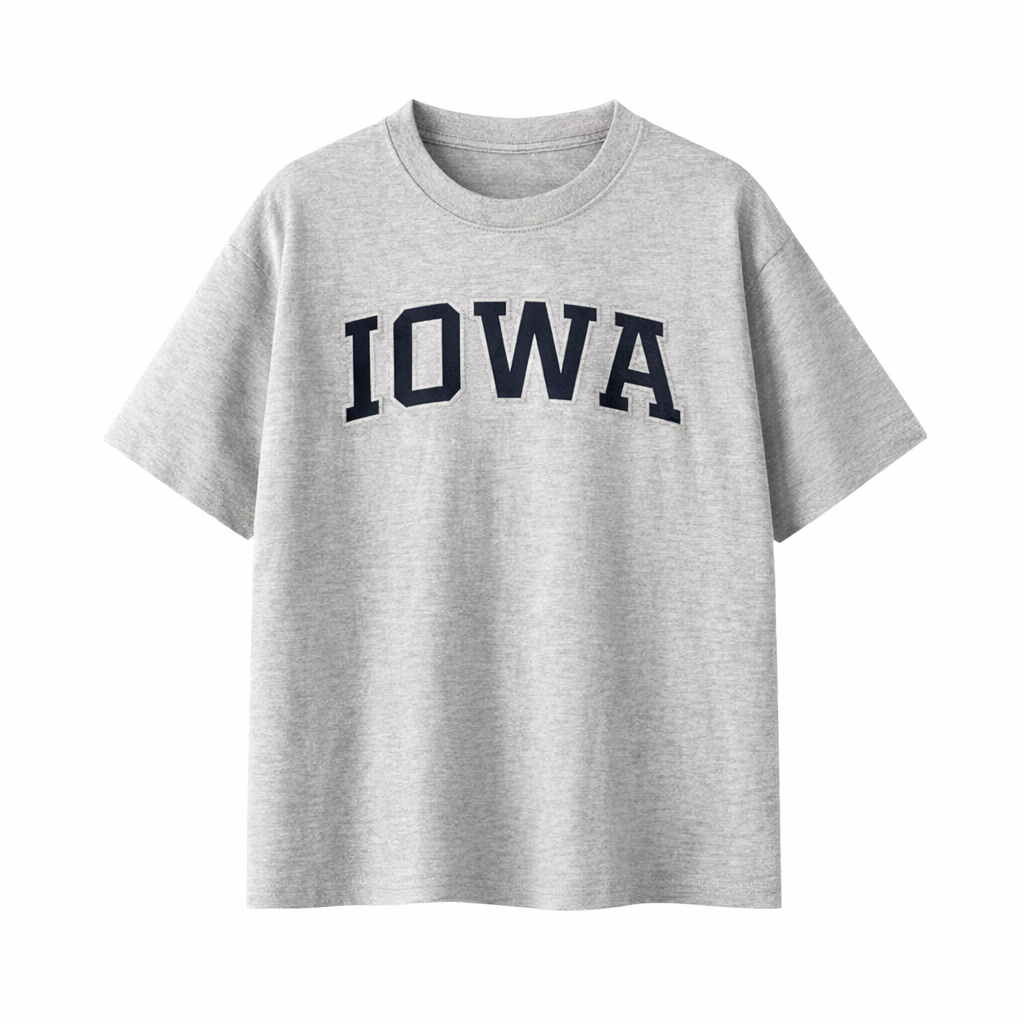 Collection 1 Iowa Essential Cotton T-Shirt - White Gray front