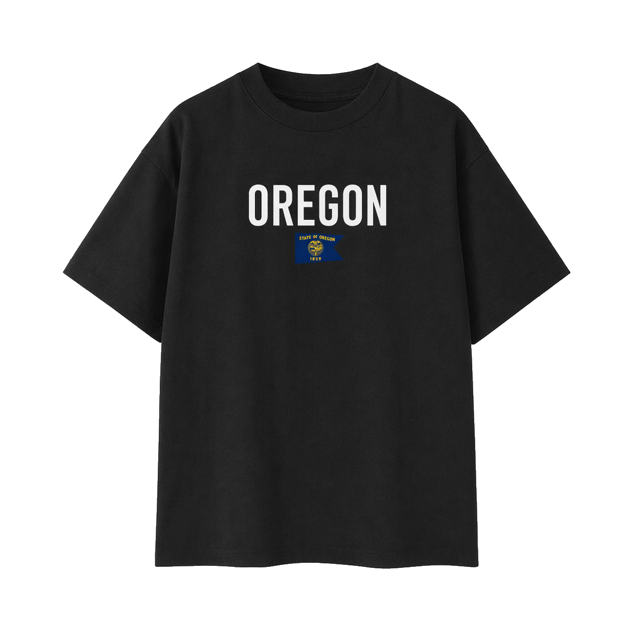 Collection 7 Oregon Essential Cotton T-Shirt - Black front