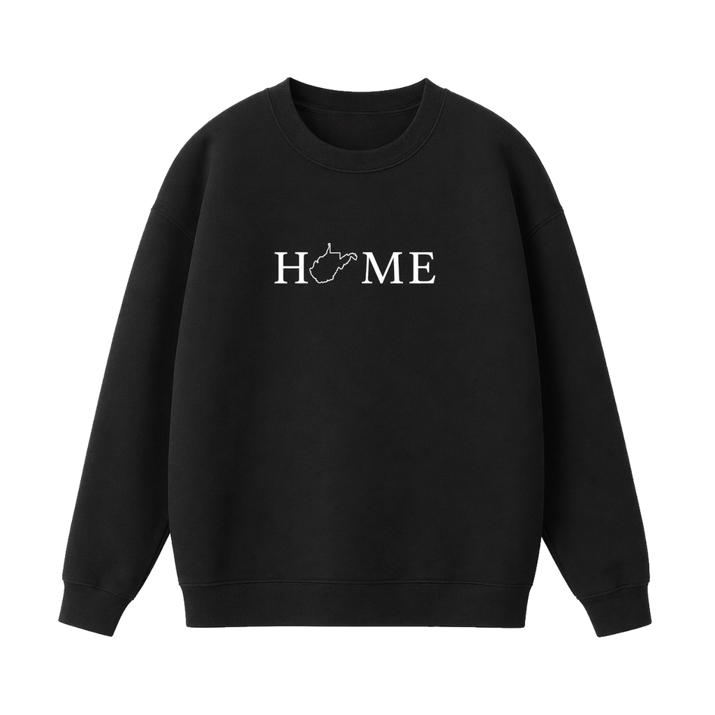 Collection 5 West Virginia Essential Heavyweight Crewneck Sweatshirt - Black front