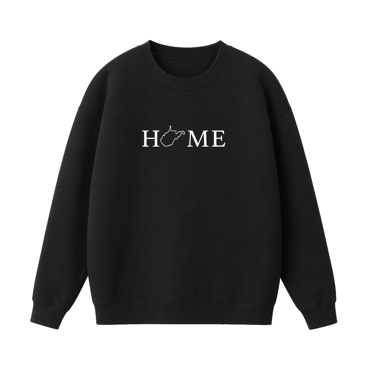 Collection 5 West Virginia Essential Heavyweight Crewneck Sweatshirt - Black front