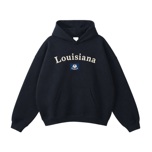 Collection 6 Louisiana Oversize Fleeced Hoodie - Black front