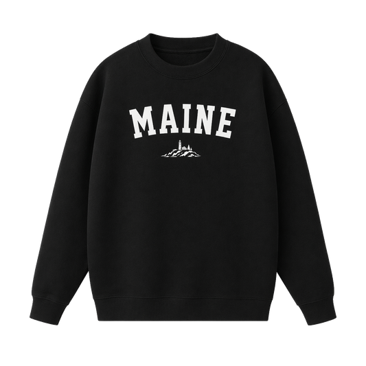 Collection 9 Maine Essential Heavyweight Crewneck Sweatshirt - Black front