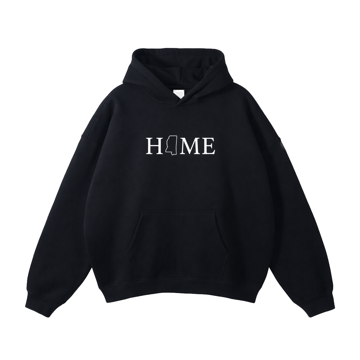 Collection 5 Mississippi Oversize Fleeced Hoodie - Black front
