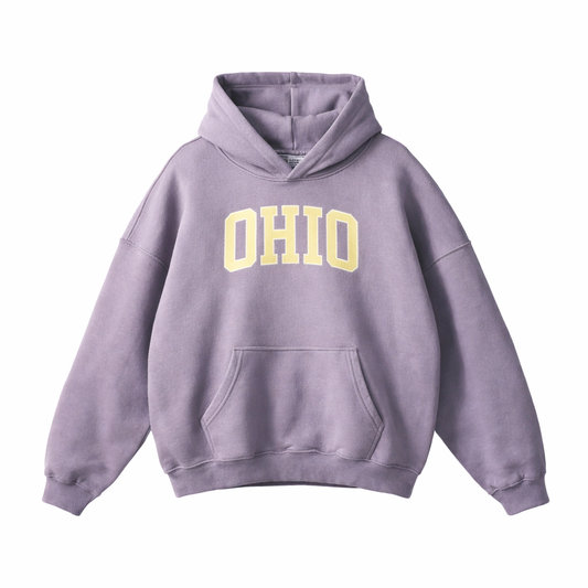 Collection 1 Ohio Oversize Fleeced Hoodie - Light Purple front