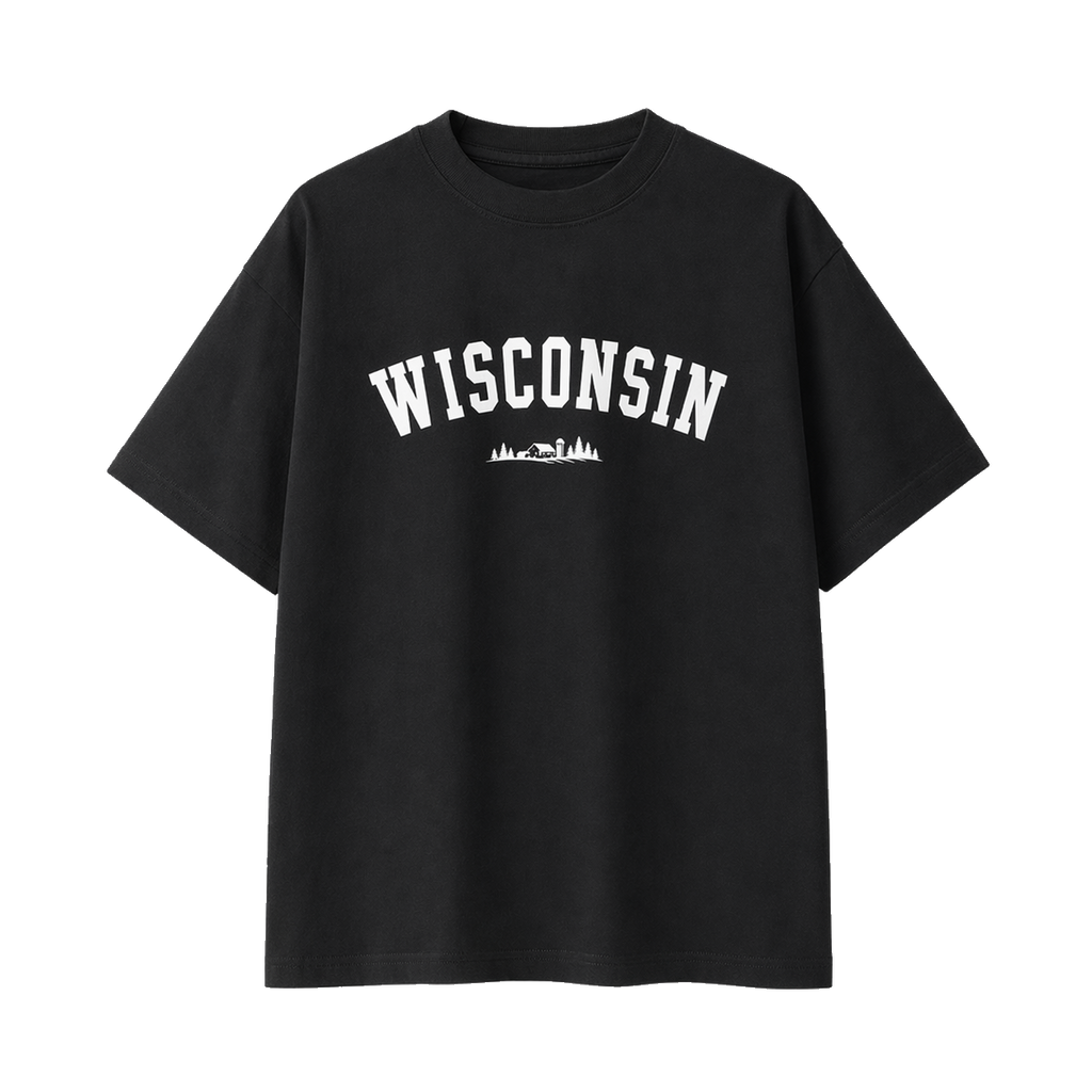 Collection 9 Wisconsin Essential Cotton T-Shirt - Black front