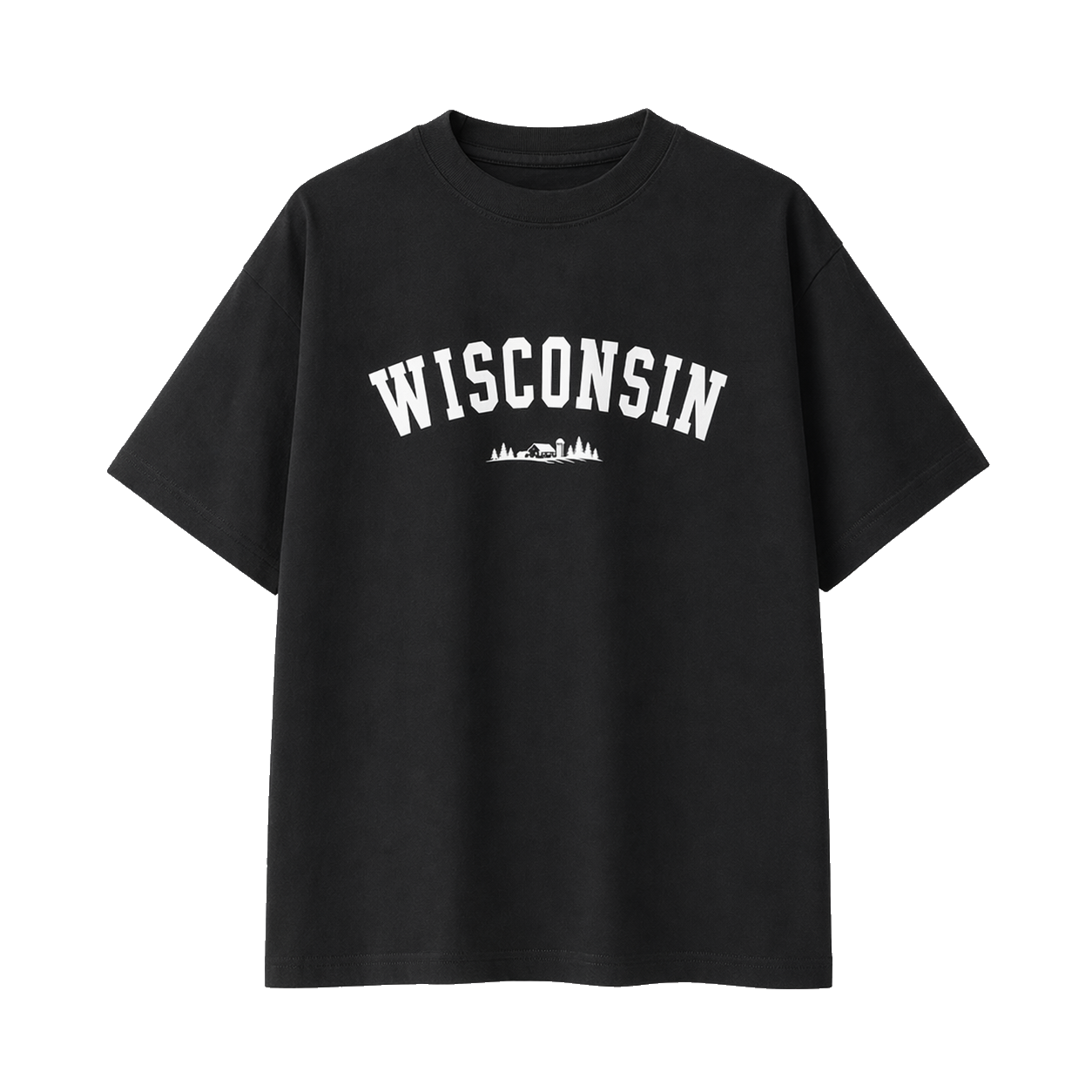Collection 9 Wisconsin Essential Cotton T-Shirt - Black front