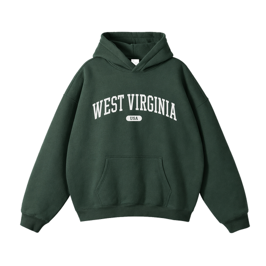 Collection 4 West Virginia Oversize Fleeced Hoodie - Eden Green front