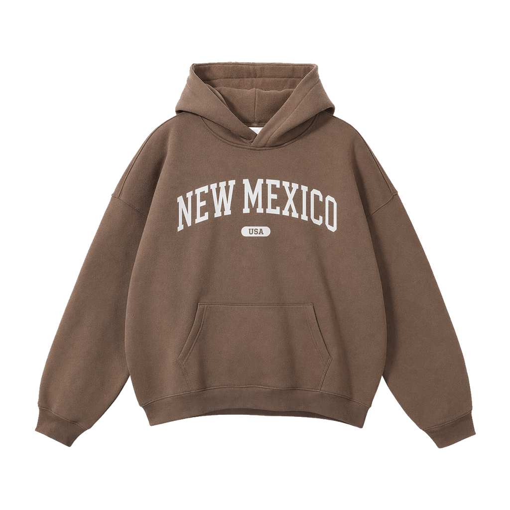 Collection 4 New Mexico Oversize Fleeced Hoodie - Brown front