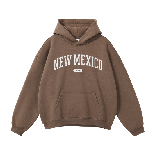Collection 4 New Mexico Oversize Fleeced Hoodie - Brown front