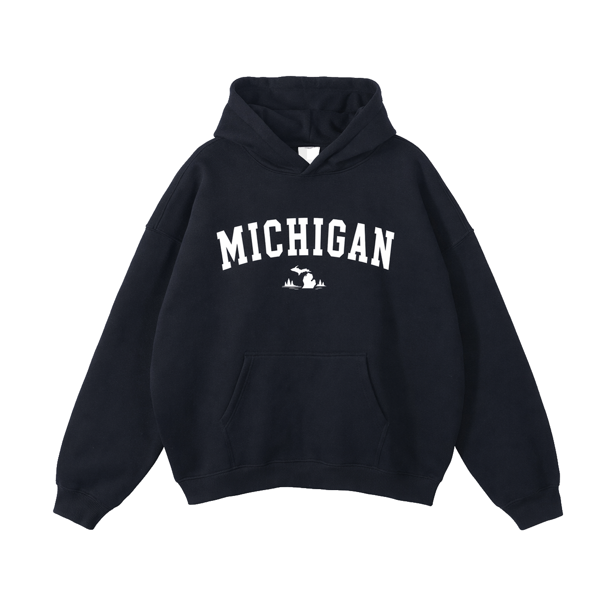 Collection 9 Michigan Oversize Fleeced Hoodie - Black front