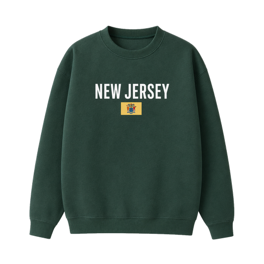 Collection 7 New Jersey Essential Heavyweight Crewneck Sweatshirt - Dark Green front