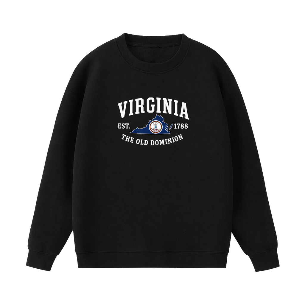 Collection 8 Virginia Essential Heavyweight Crewneck Sweatshirt - Black front