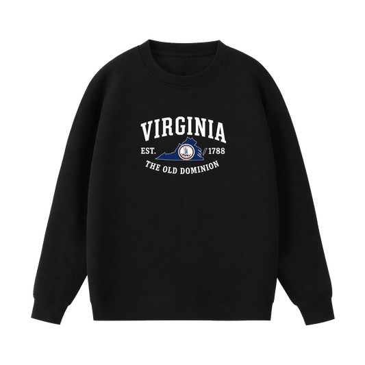 Collection 8 Virginia Essential Heavyweight Crewneck Sweatshirt - Black front