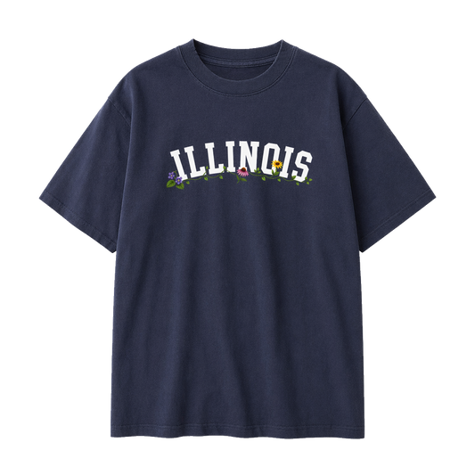 Collection 10 Illinois Essential Cotton T-Shirt - Navy Blue front