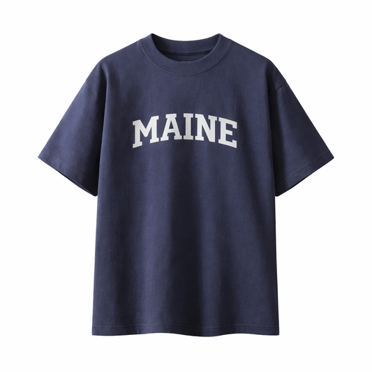 Collection 1 Maine Essential Cotton T-Shirt - Navy Blue front