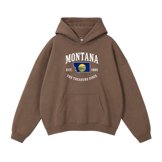 Collection 8 Montana Oversize Fleeced Hoodie - Brown front