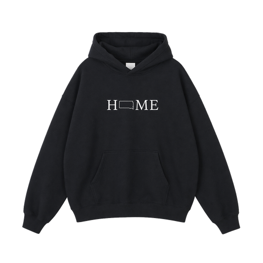 Collection 5 South Dakota Oversize Fleeced Hoodie - Black front