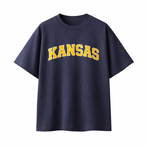Collection 1 Kansas Essential Cotton T-Shirt - Navy Blue front