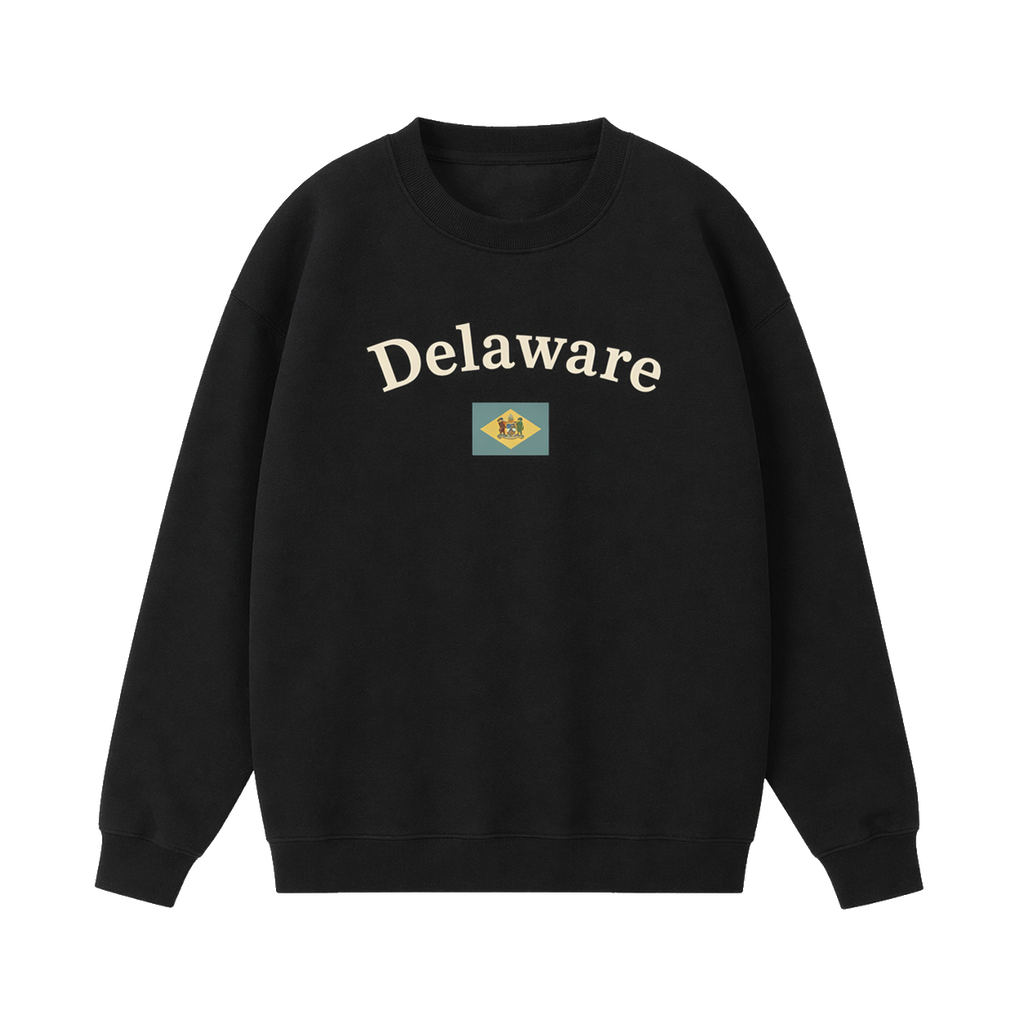 Collection 6 Delaware Essential Heavyweight Crewneck Sweatshirt - Black front