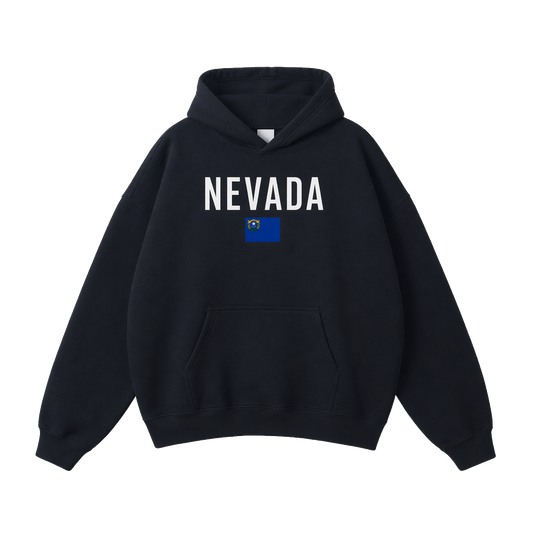 Collection 7 Nevada Oversize Fleeced Hoodie - Black front