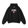 Collection 7 Iowa Oversize Fleeced Hoodie - Black front